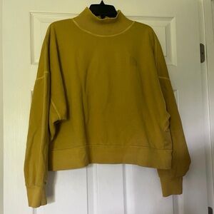 The north face mock neck yellow mustard pullover sweater size xl